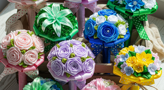 Elegant Ribbon Rose Bouquets – Handmade & Everlasting Flowers by ShopyCrown