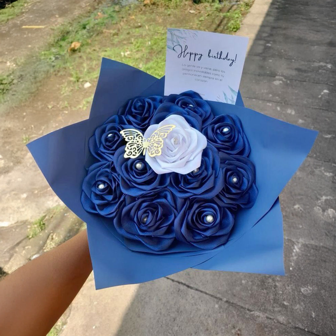 Pure Elegance Handmade Ribbon Bouquet