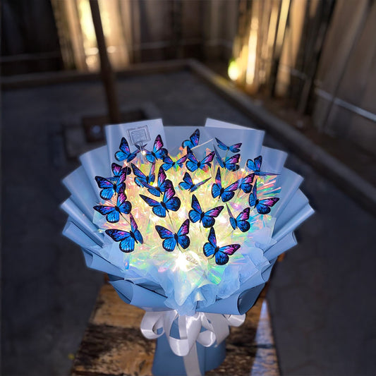 Forever Blossoms Ribbon Rose Bouquet with Butterfly