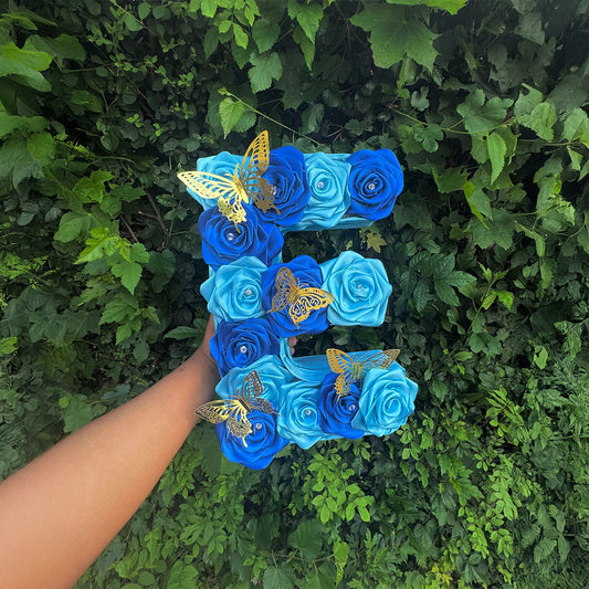 Letter Initials Ribbon Roses